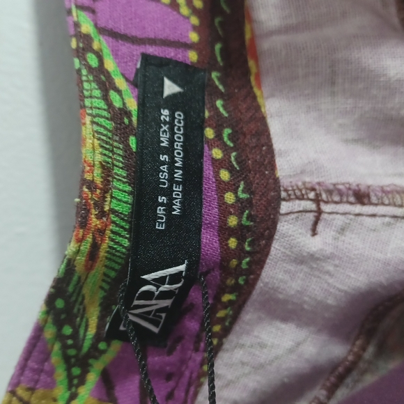 COPY - ZARA printed linen high waist pants trousers size Small NEW - Picture 10 of 12